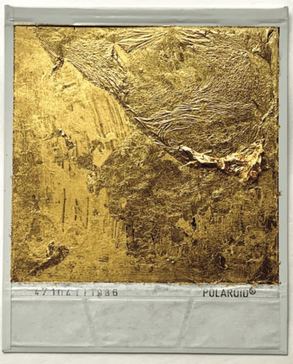 Priscilla Monge Healing Surfaces, 2023 Polaroid with applied 23-karat gold leaf 4 3/8 x 3 1/2 in 11.1 x 8.9 cm