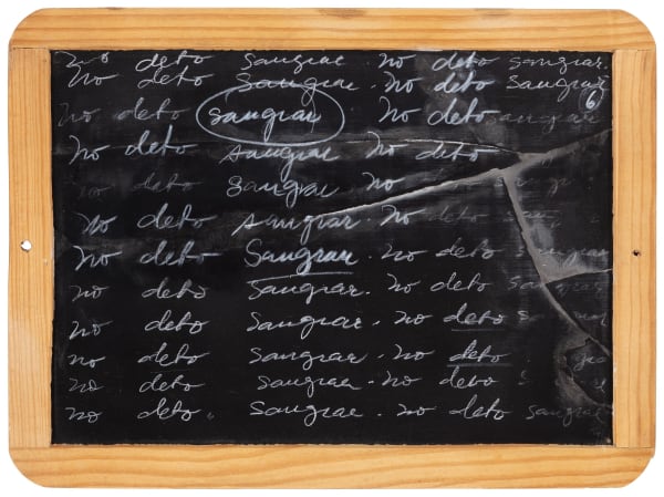 Priscilla Monge Pizarra 6, 1999 Chalkboard and white chalk 8 5/8 x 11 3/4 in 22 x 30 cm