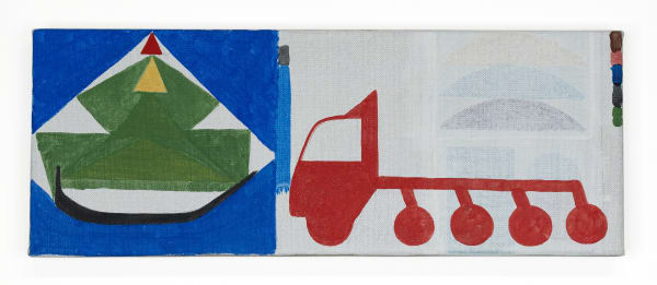 André Ricardo Untitled, 2022 Egg tempera on linen 6 3/4 x 17 3/4 in 17 x 45 cm