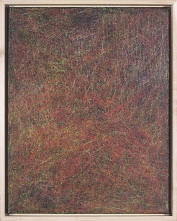 De Volder Untitled #1, 2023 Color pencil and acrylic on canvas 14 x 11 in 35.6 x 27.9 cm