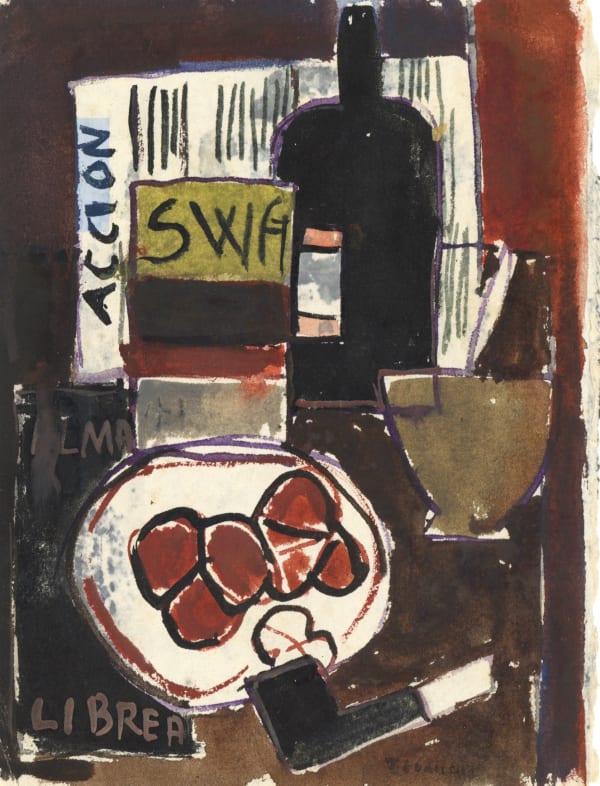 José Gurvich Naturaleza muerta, 1947 Tempera on paper 7 1/8 x 5 7/8 in 18 x 15 cm