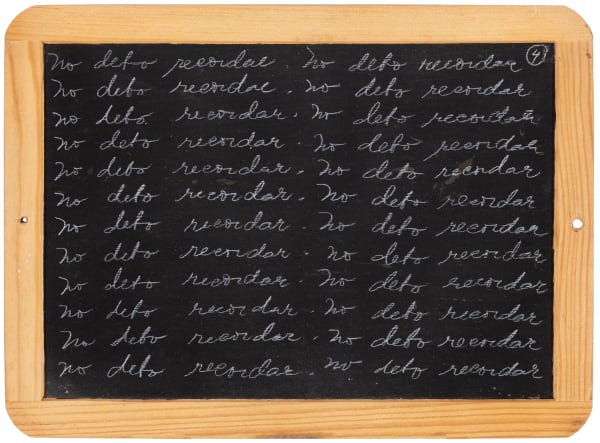 Priscilla Monge Pizarra 4, 1999 Chalkboard and white chalk 8 5/8 x 11 3/4 in 22 x 30 cm