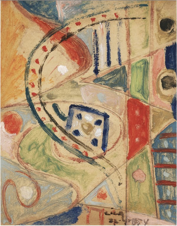 Composición (juego con líneas y colores), 1954