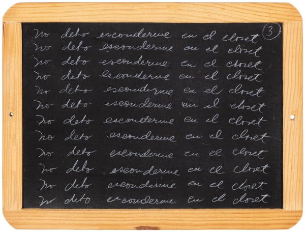 Priscilla Monge Pizarra 3, 1999 Chalkboard and white chalk 8 5/8 x 11 3/4 in 22 x 30 cm