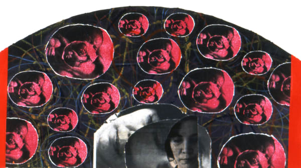 Juan Sánchez Cries and Pain, 2000 Signed, titled, dated 2000 Photo serigraphy, water-based crayon mono printing, on shaped handmade cotton paper with pulp paper painting 27 x 53 in 68.6 x 134.6 cm Edition of 10 (Edition record)