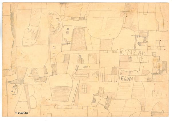 José Gurvich Constructivo AB, 1960 Pencil on paper 6 3/4 x 9 5/8 in 17 x 24.5 cm