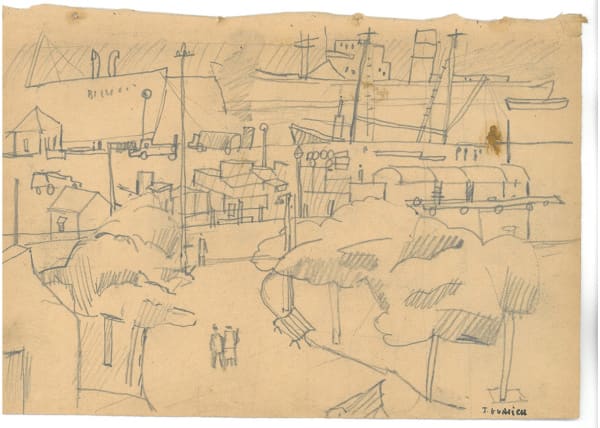 José Gurvich Puerto, 1950 Pencil on paper 6 3/4 x 9 7/8 in 17 x 25 cm