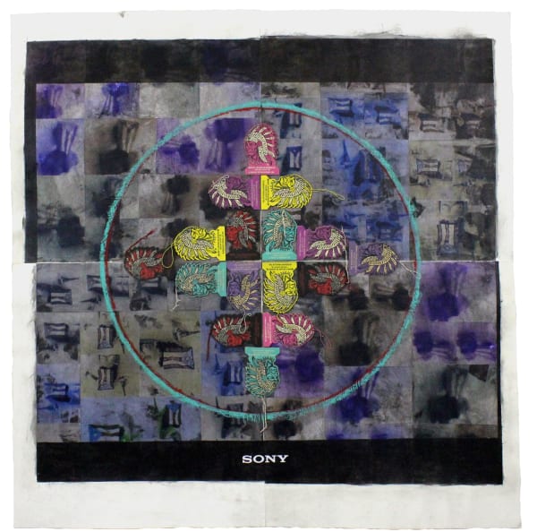 Juan Sánchez Taino Television, 2011 Mixed media collage on paper 42 x 40 in 106.7 x 101.6 cm