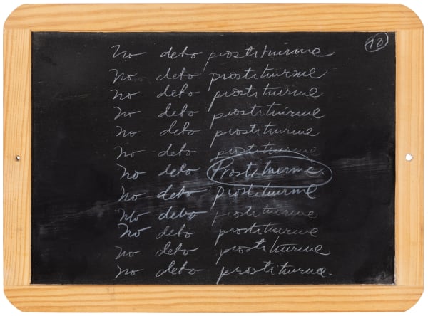 Priscilla Monge Pizarra 10, 1999 Chalkboard and white chalk 8 5/8 x 11 3/4 in 22 x 30 cm