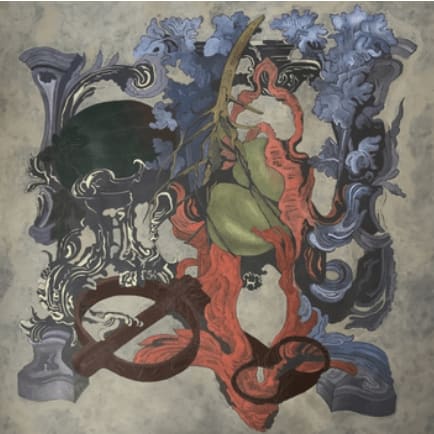 Debora Hirsch Firmamento (key), 2020 Acrylic and oil pencil on canvas 31 1/2 x 31 1/2 in 80 x 80 cm