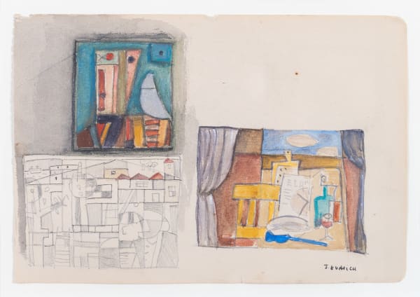 José Gurvich Tres composiciónes, 1957 Watercolor, ink, and pencil on paper 6 x 8 in 15.2 x 20.3 cm