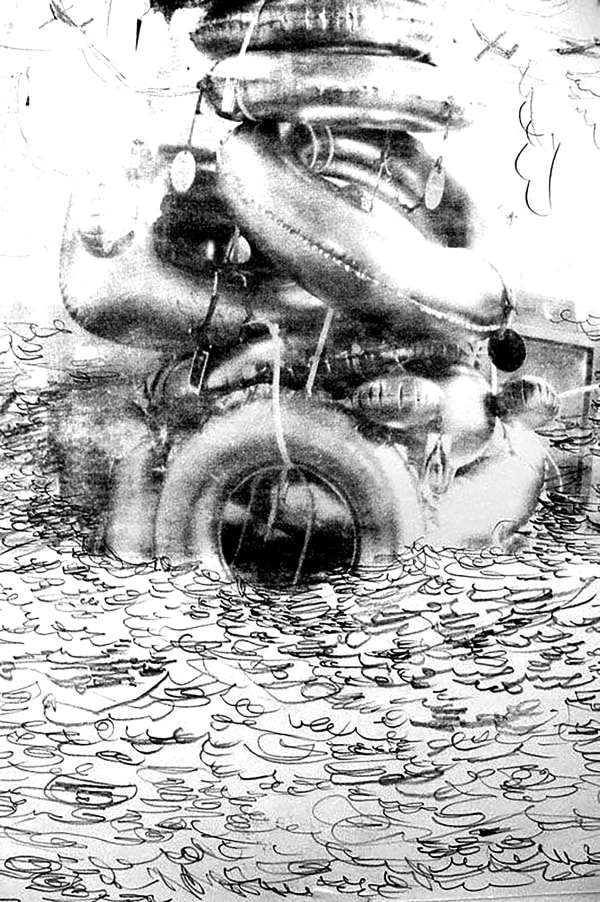 Scherezade García The Floating Cathedral Crossing the Sea of Wonder 2, 2009-10 Monoprint; silkscreen, archival inkjet and pencil on paper 22 x 17 in 55.9 x 43.2 cm