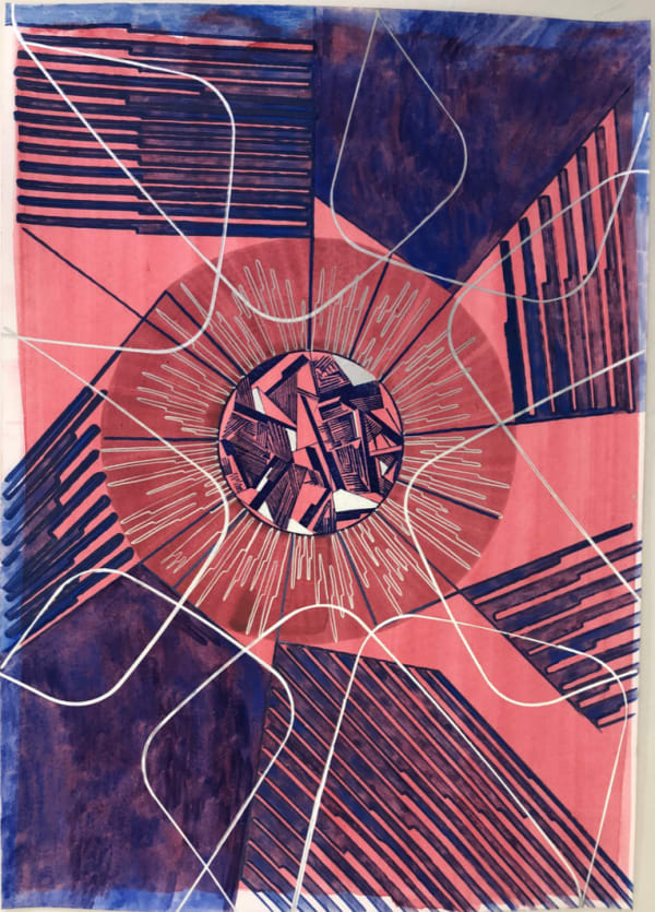 Vargas-Suarez Universal Telemetries XLI, 2020 Mixed media on paper 16.5 x 11.5 in (42 x 30 cm)