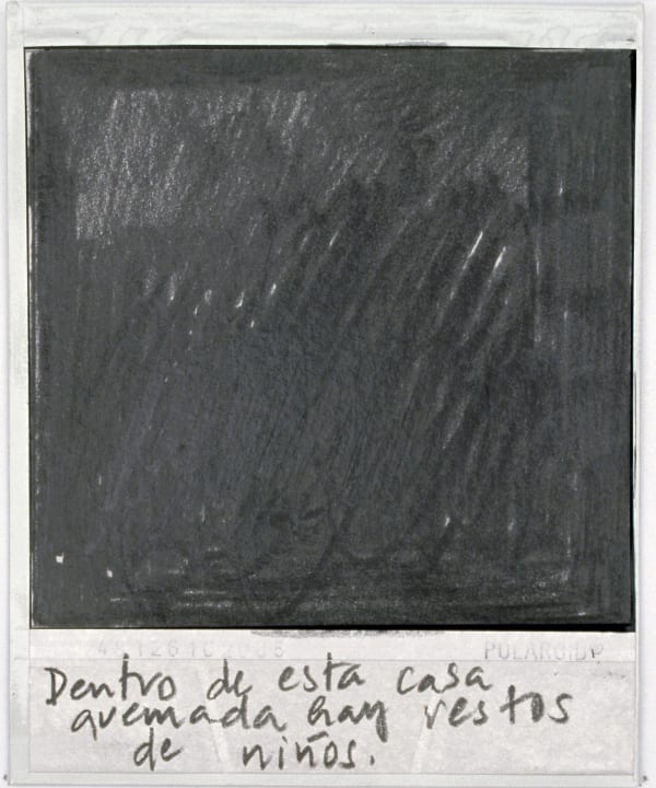 Priscilla Monge Los malos paisajes (Dentro de esta casa...), 2021 Polaroid with applied graphite 4 x 3 1/2 in 10.2 x 8.9 cm