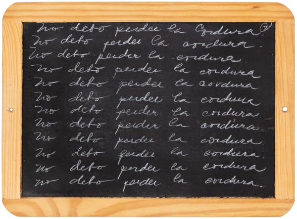 Priscilla Monge Pizarra 7, 1999 Chalkboard and white chalk 8 5/8 x 11 3/4 in 22 x 30 cm