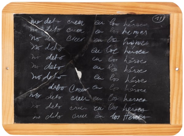 Priscilla Monge Pizarra 11, 1999 Chalkboard and white chalk 8 5/8 x 11 3/4 in 22 x 30 cm