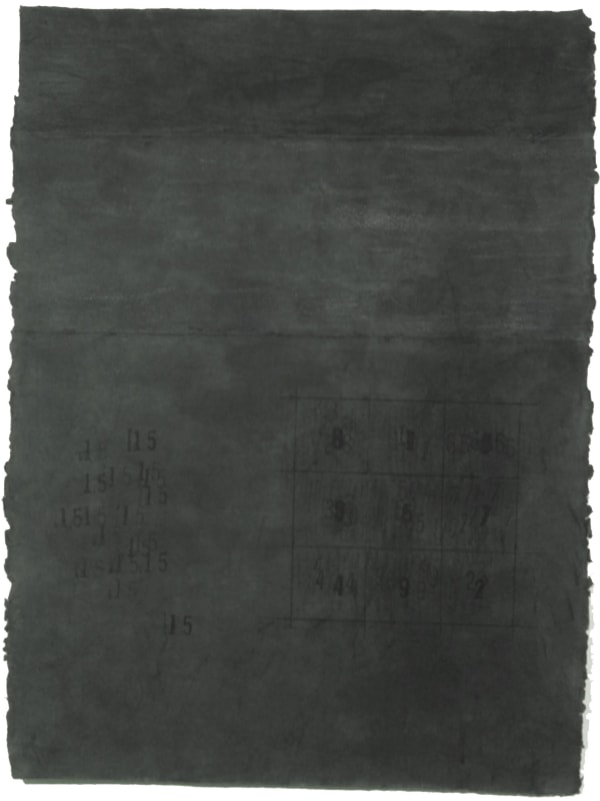Raquel Rabinovich Temples of the Blind Windows 8, 1978-1983 Ink wash, charcoal, graphite and rubber stamped black ink on paper 31 x 23 in 78.7 x 58.4 cm