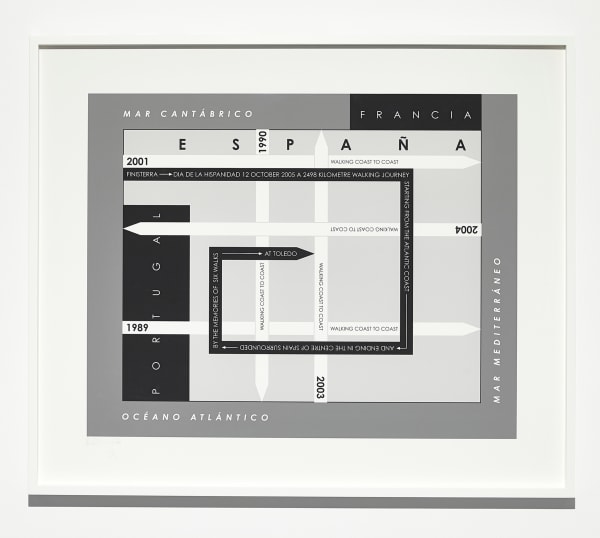 HAMISH FULTON, Six Walks Map, Iberian Peninsula, 1989-2005