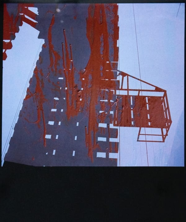 Yasuhiro Ishimoto, Untitled (abstraction with red, grey and white), 1981