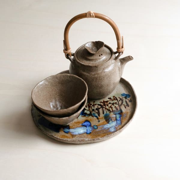 Haruka Matsuo, Dobin teapot set with 2 cups and plate, 2023