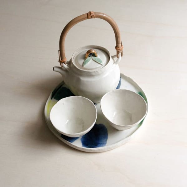 Haruka Matsuo, Dobin teapot set with 2 cups and plate, 2023