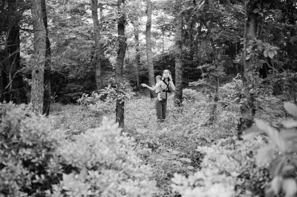 Hideoki, Okame in Forest with Mitsu 01, Japan, 1973