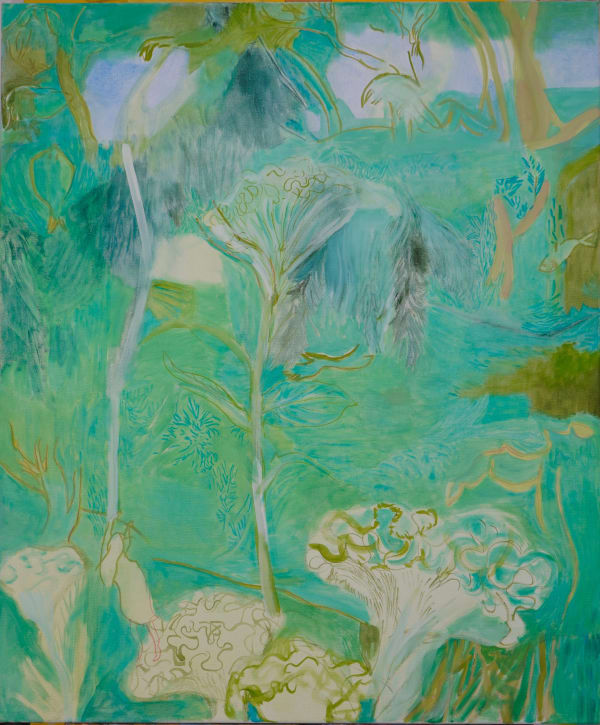 Keiko Kimoto Hahnenkamm, 2021 Eggtempera on canvas 90 x 75 cm 35 ⅜ x 29 ½ in