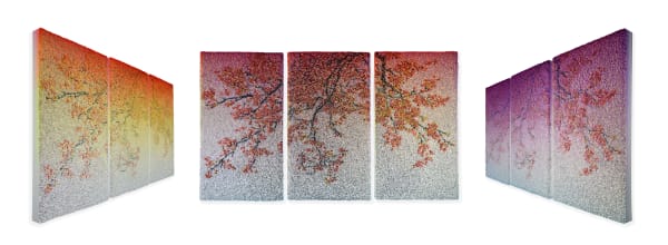 Zhuang Hong-yi Fall, 2022 Acrylic and rice paper on canvas 180 x 300 cm 70 ⅞ x 118 ⅛ in