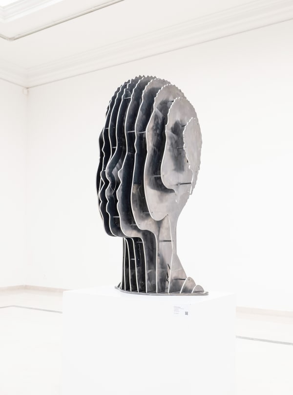 Julian Voss-Andreae Female Head Constructed, 2022 Unique Edition Stainless Steel 136 x 84 x 70 cm 54 x 33 x 28 in Directly Available