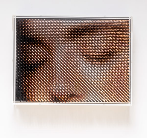 Maxim Wakultschik But I forced to mind my vision of a sky, 2023 Optical toothpicks behind plexiglass 26 x 35 x 9 cm 10 ¼ x 13 ¾ x 3 ½ in