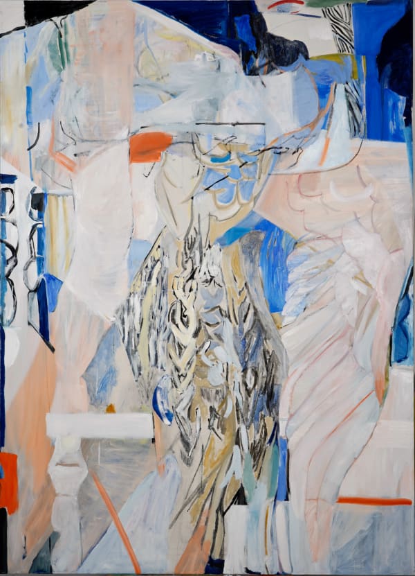 Keiko Kimoto SeeschlangeVogelFrau, 2024 Egg tempera and oil on canvas 180 x 130 cm 70 ⅞ x 51 ⅛ in