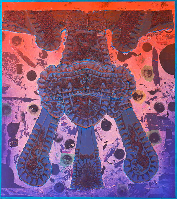 Opera, 2015 Traditional costume and acrylic on canvas 180 x 160 cm