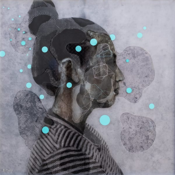 Rogelio Manzo Amelia II, 2023 Oil and mixed media on acetate panelsm 61 x 61 cm