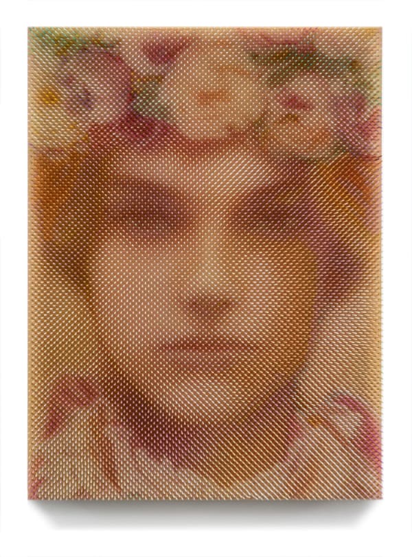Freyda, 2020 Optical toothpicks behind glass 80 x 60 cm