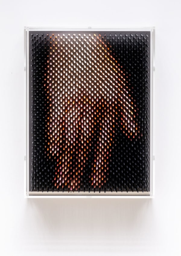 Maxim Wakultschik Details Hand, 2022 Optical toothpicks behind plexiglass 26 x 20 x 9 cm 10 ¼ x 7 ⅞ x 3 ½ in