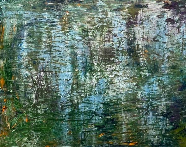 Reflections on deep green waters