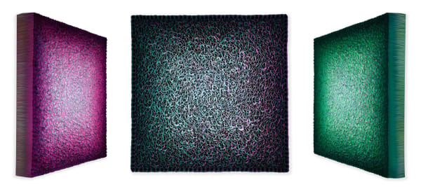 Zhuang Hong-yi Midnight Gallery, 2024 Acrylic and rice paper on canvas 90 x 90 cm 35 ⅜ x 35 ⅜ in