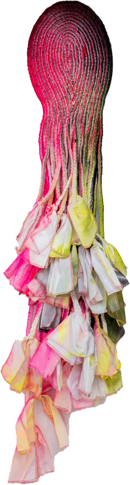 Lu Luo Fingerprint Silk and acrylic on wood plate 25 x 19 cm (wood plate)