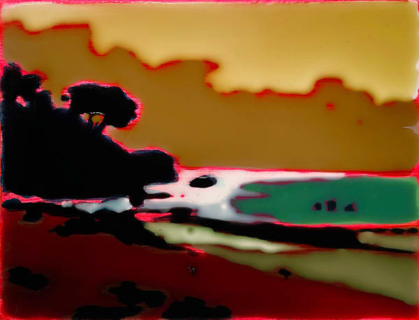 Annemarie Terlage Blokje, 2022 Acrylic and epoxy on linen 13 x 17 cm