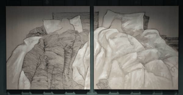 Sleeping solo diptych, 2023