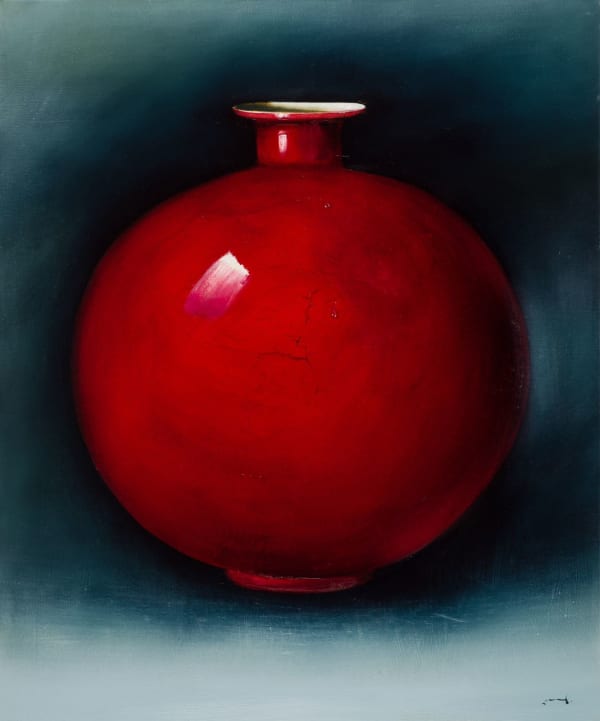 Konstantin Totibadze, Red round vase, 2022
