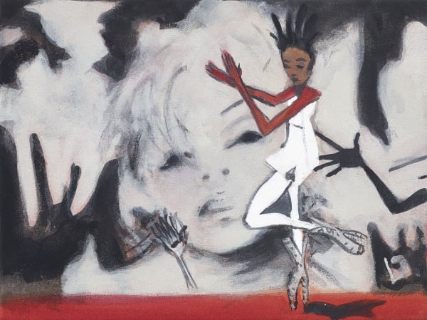 Moyna Flannigan Past/Present (Flame Red Painting), 2021 distemper on canvas 30 x 40 cm 11 3/4 x 15 3/4 in