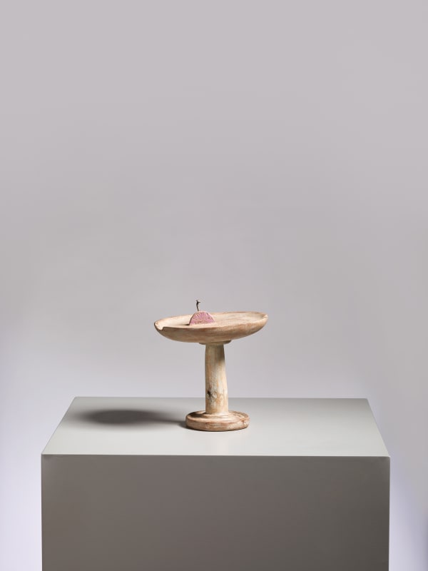 Joel Tomlin Skerrit, 2023 found wood and beeswax with tempera paint 19 x 16 cm 7 1/2 x 6 1/4 in