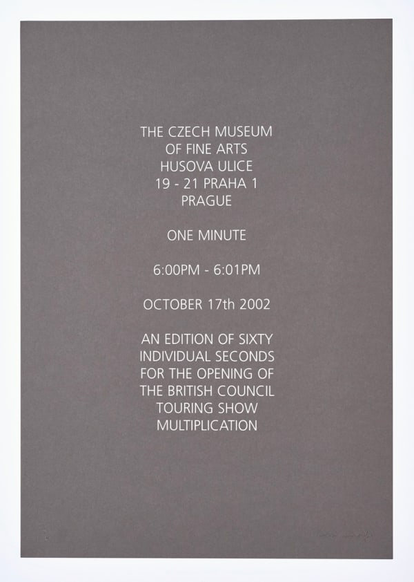 Peter Liversidge, One Minute, 2022