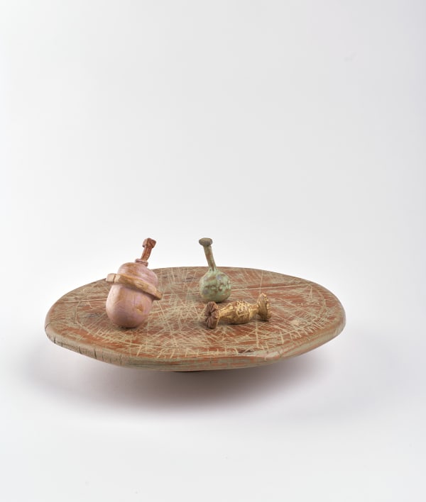 Joel Tomlin Endgame, 2024 wood, tempera and beeswax 16 x 35 x 35 cm 6 1/4 x 13 3/4 x 13 3/4 in