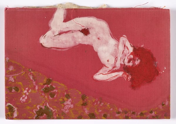 Andrew Cranston Viennese Nude, 2018 bleach and oil on hardback book cover 13.7 x 20.4 cm 5 3/8 x 8 1/8 in