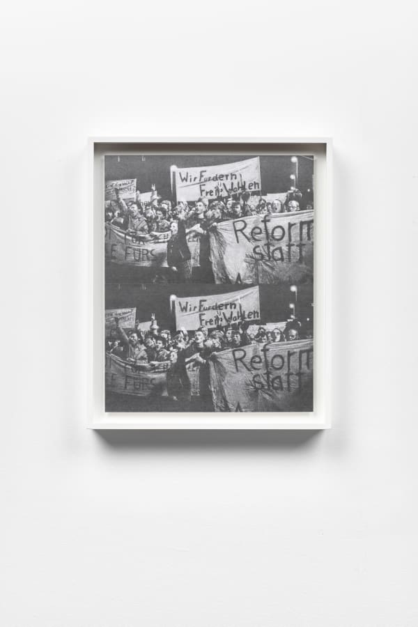 Richard Forster Reform Statt, 2024 pencil and acrylic on paper mounted on card 40 x 33.4 cm (frame) 15 3/4 x 13 1/8 in