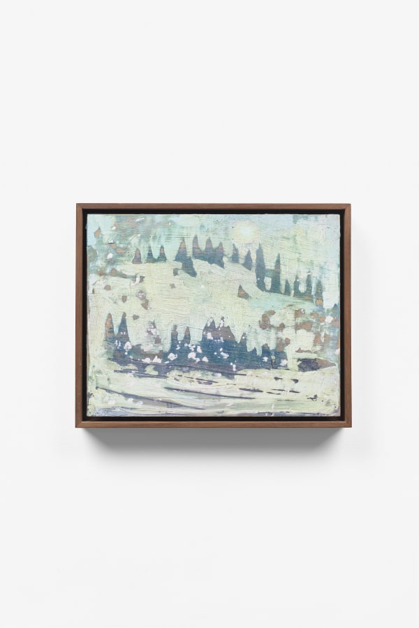 Catherine Ross Daylight is Fading, 2025 oil on wood 22.5 x 27.6 cm (frame) 8 7/8 x 10 7/8 in