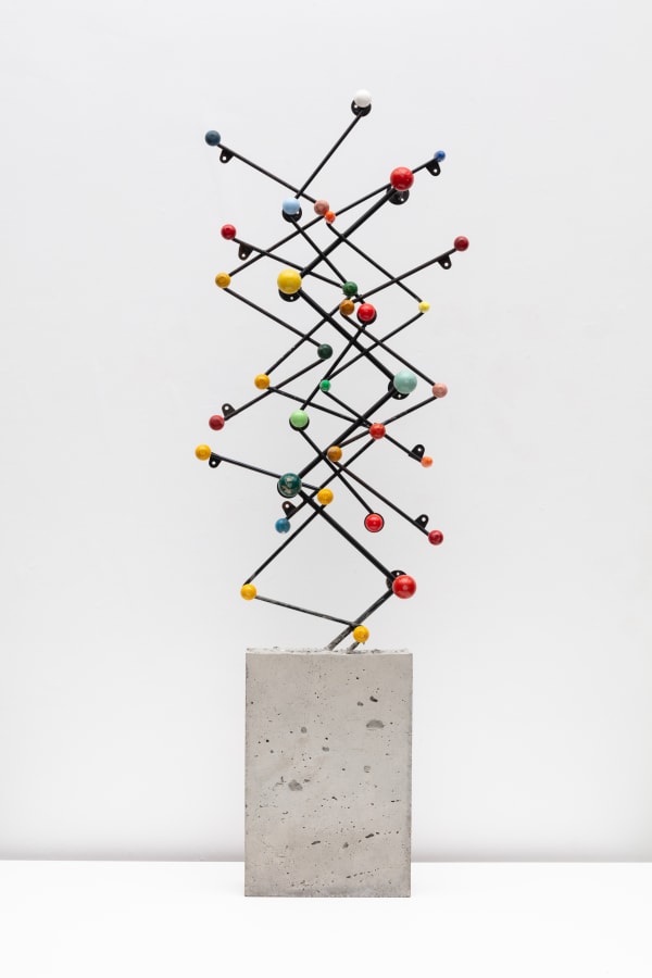 David Batchelor Inter - Concreto (IC10), 2019 painted steel coat hangers, painted wood, plastic and concrete height c.130 cm height c.51 1/8 in