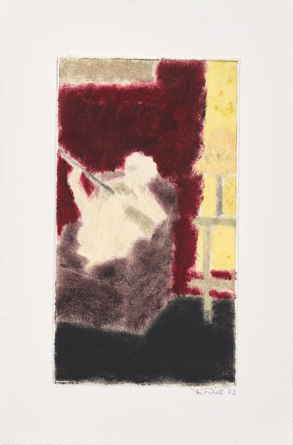 John Joseph Mitchell Untitled, 2023 monotype with relief ink mounted on Rives BFK 28 x 20 cm (framed) 11 x 7 ⅞ in